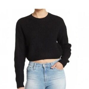 NWT ELODIE | black ribbed sweater, size XS